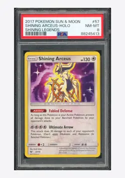 Pokemon PSA 8 Shining Arceus Holo 2017 57/73 Shining Legends English - Image 1