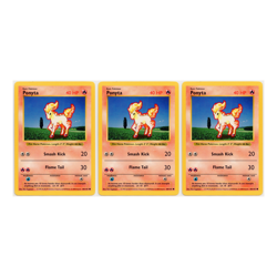 1999 Vintage Pokemon Ponyta Base Set Shadowless Common #60/102 LP Lot of 3 - Image 1