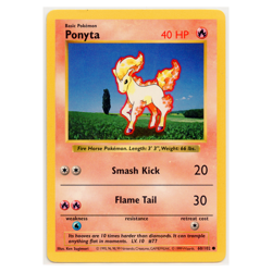 1999 Vintage Pokemon Ponyta Base Set Shadowless Common #60/102 LP Lot of 3 - Image 2