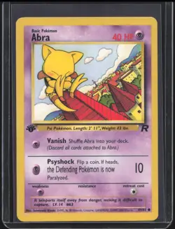 2000 Pokemon Team Rocket First Edition Abra #49/82 LP - Image 1