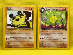 Pokemon Tcg Mankey 61/82 & Dark Primeape 43/82 Team Rocket Non Holo - Image 1