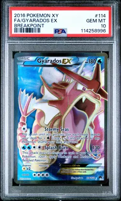 2016 POKEMON XY BREAKPOINT #114 FULL ART/GYARADOS EX PSA 10 - Image 1