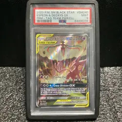 Pokemon TCG Espeon & Deoxys GX SM Black Star Promo SM240 Holo PSA 9 - Image 1