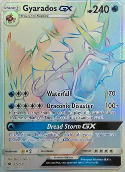 Pokemon Gyarados GX 112/111 SM Crimson Invasion Secret Rare Full Art Holo 240 HP - Image 1