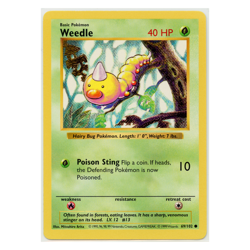 1999 Vintage Pokemon Weedle Base Set Shadowless Common #69/102 LP Lot of 3 - Image 2