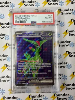 2024 Pokemon Temporal Forces #186 Iron Leaves ex Ultra Rare PSA 8 135065820 - Image 1