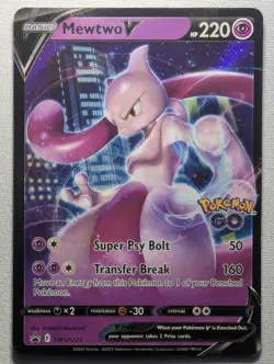 Mewtwo V SWSH223 Holo Promo Sword & Shield Promo LP - Image 1