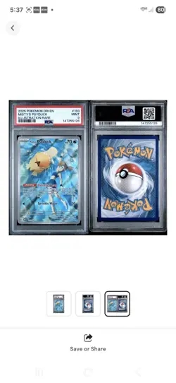 144781669 Misty's Psyduck 2025 Pokemon Destined Rivals #193/182 PSA 9 - Image 3