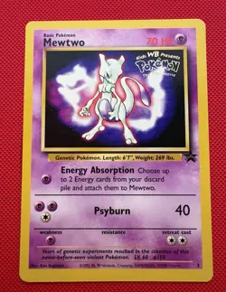 Pokemon Mewtwo #3 Black Star Promo Pokemon the First Movie Regular Rare LP - Image 1