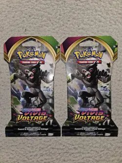 Pokemon Sword & Shield Vivid Voltage Brand New Sleeved Booster Packs Lot Of 2 - Image 1