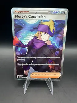 Pokemon Morty's Conviction 201/162 Temporal Forces Ultra Rare Full Art Trainer - Image 1
