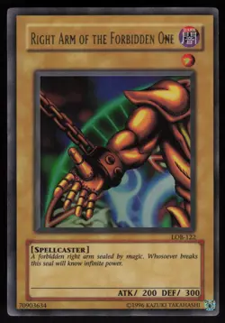 Right Arm of the Forbidden One LOB-122 2002 Ultra Rare YU-GI-OH - Image 1