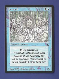 1994 Magic the Gathering - Drowned - Summon Zombies - The Dark MTG - Image 1