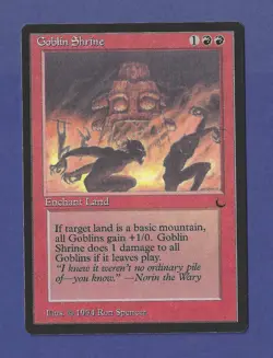 1994 Magic the Gathering - Goblin Shrine - Enchant Land - The Dark MTG - Image 1