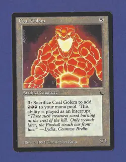 1994 Magic the Gathering - Coal Golem - Artifact Creature - The Dark MTG - Image 1