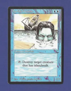 1994 Magic the Gathering - Merfolk Assassin - Summon Merfolk - The Dark MTG - Image 1