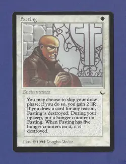 1994 Magic the Gathering - Fasting - Enchantment - The Dark MTG - Image 1