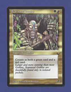 1994 Magic the Gathering - Scarwood Goblins - Summon Goblins - The Dark MTG - Image 1