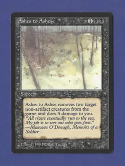 1994 Magic the Gathering - Ashes to Ashes - Sorcery - The Dark MTG - Image 1