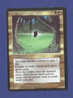 1994 Magic the Gathering - Dark Heart of the Wood - Enchantment - The Dark MTG - Image 1