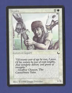 1994 Magic the Gathering - Squire - Summon Squire - The Dark MTG - Image 1