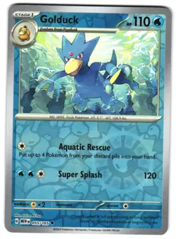 Golduck 055/165 Reverse Holo SV: Scarlet & Violet 151 Pokemon TCG - Image 1