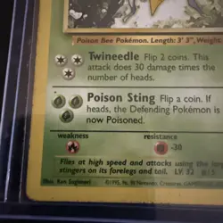 Beedrill 17/102 - RARE - BASE SET - VINTAGE WOTC POKEMON CARD - MP - Image 5