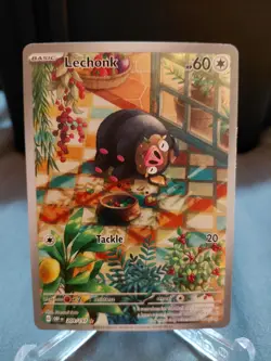 Lechonk Pokemon TCG Sv03: Obsidian Flames Holo Illustration Rare Card 209/197 - Image 1