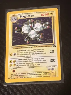 Magneton Pokemon TCG Fossil Set Holo Rare Card 11/62 Vintage LP - Image 1