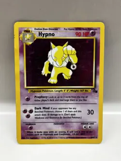Pokemon TCG Hypno 8/62 Fossil Holo Unlimited Rare Card WOTC Vintage 1999 DMG - Image 1