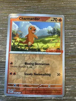 Pokemon Charmander Reverse Holo Card 004/165 GameStop Promo Exclusive - Image 1