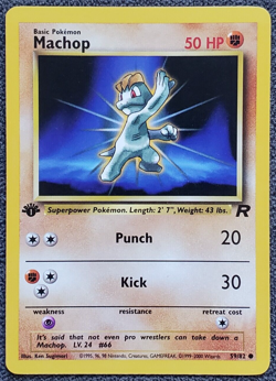 1st Edition Machop - Team Rocket - #59/82 - Vintage Pokemon Card 2000 WOTC - Image 1