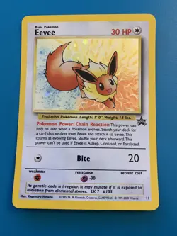 Eevee #11 Black Star Promo Holo Rare Vintage Pokemon Card - NM - Image 1
