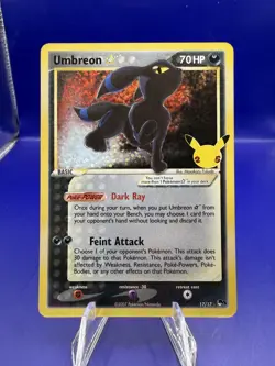 Umbreon Gold Star 17/17 Celebrations Classic Collection Pokemon TCG Card NM - Image 1