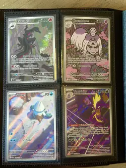 Collection Pokemon Binder Lot 160 Cards Full Arts IR AR Promos Stamps + More - Image 2