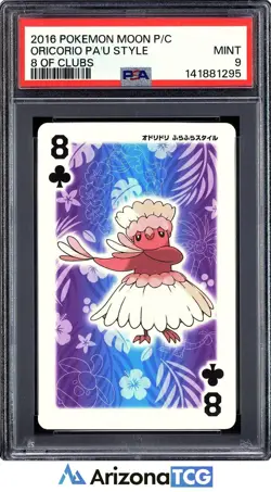 Pokemon 2016 Oricorio Pa'u Style 8 Of Clubs Moon Playing Card Japanese PSA 9 - Image 1