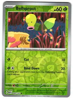 Bellsprout 069/165 Reverse Holo SV: Scarlet & Violet 151 Pokemon TCG - Image 1