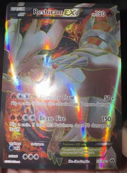Reshiram EX Full Art Ultra Rare Holo 95/99 Next Destinies HP180 Pokemon Card LP - Image 3
