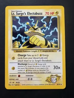 Pokemon Card - Lt. Surge’s Electabuzz - 6/132 - Gym Heroes - 2000 - Image 1