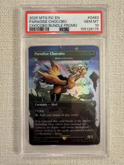 2025 MTG FINAL FANTASY COMMANDER PROMO PARADISE CHOCOBO PSA 10 - Image 1