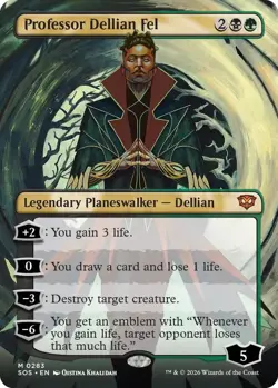 Professor Dellian Fel (Borderless) [Secrets of Strixhaven] 283 NM Foil - Image 1