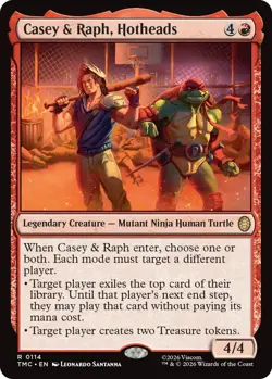 4 x Casey & Raph, Hotheads - Commander: Teenage Mutant Ninja Turtles - NM-Mint - - Image 1