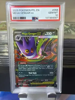 2025 POKEMON PFL EN-PHANTASMAL FLAMES #056 MEGA GENGAR EX PSA 10 - Image 1
