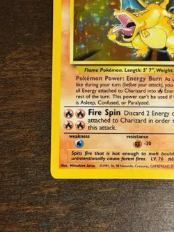 Vintage CLEAN FRONT Pokemon Charizard Base Set Holo Rare Card 4/102 - Image 5