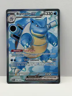 Pokemon TCG- Blastoise EX 184/165 Scarlet & Violet 151 Ultra Rare Holo - Image 1