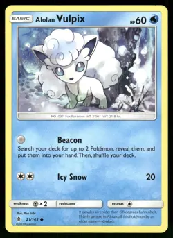 Alolan Vulpix 21/145 Common Guardians Rising Pokemon Lightly Played - Image 1