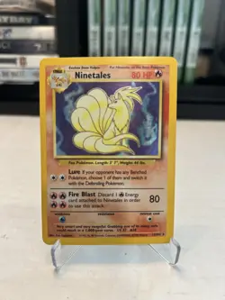 Pokemon TCG Ninetales 12/102 Base Set Unlimited Holo Rare Vintage 1999 WOTC - Image 1