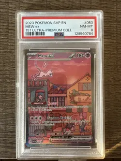 Pokemon 2023 SVP EN-SV Promo 151 Ultra-Premium Mew EX Collection #053 PSA 8 - Image 1