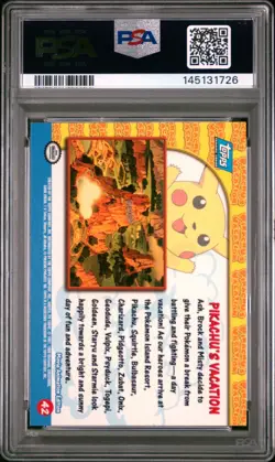 1999 TOPPS POKEMON THE MOVIE EDT PIKACHU'S VACATION #42 MOVIE EDITION PSA 10 - Image 2