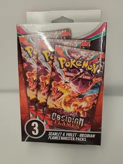Pokemon TCG: Obsidian Flames 3 Booster Packs | MJ Holdings Box - Image 1